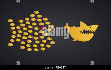 Fisch schwärmen die Teamarbeit Konzept demonstrieren Stock Vektor
