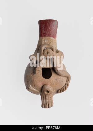 Keramik Pfeifen. Kultur: Mexikanische. Abmessungen: L 91 mm.; W. 47 mm.; D.36mm.; Wt. 47g .. Datum: Ca. 900-1521. Museum: Metropolitan Museum of Art, New York, USA. Stockfoto