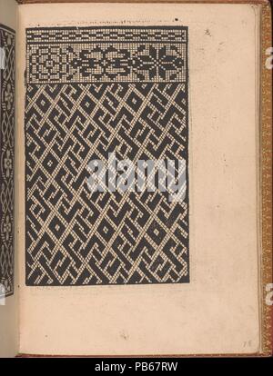 Convivio delle Belle Donne, Seite 18 (recto). Designer: Holzschnitt Grenze auf Titel unterzeichnet von Matteo da Treviso (Italienisch, Aktiv 16. Jahrhundert). Maße: Gesamt: 7 7/8 x 5 1/2 in. (20 x 14 cm). Erschienen in: Venedig. Herausgeber: Nicolò Zoppino (Italienisch, Ferrara 1478/80-1544 Venedig), Venedig. Datum: August 1532. Von Nicolo Zoppino, Italienisch, Aktive aus dem 16. Jahrhundert, Venedig, entworfen von Matteo da Treviso, Italienisch, Aktiv 16. Jahrhundert veröffentlicht. Von oben nach unten und von links nach rechts: Design aus 3 horizontalen Registern. Startseite Registrieren ist sehr schmal und ist mit ein sich wiederholendes Muster aus zwei eingerichtet Stockfoto