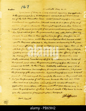 904 Brief von Thomas Jefferson, Monticello, an Lucy F. Smith, 31. Mai 1813 Stockfoto