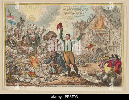 1775 Wahre Reform des Parlaments, - d. h. - patrioten Beleuchtung eine revolutionäre - Lagerfeuer in Neues Schloss Hof - LCCN 2006684995 Stockfoto