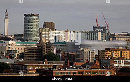 Birmingham City Centre einen Panoramablick auf die Skyline, West Midlands, England, Großbritannien, vom Süden der Stadt Stockfoto