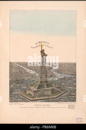 Http://hdl.loc.gov/loc.pnp/pga.07419 1097 New York. Bartholdi "Freiheitsstatue", errichtet auf Bedloe's Island, in den Hafen von New York LCCN 2003671602 Stockfoto