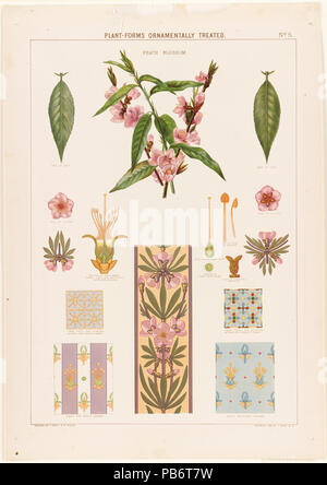 1204 Plant-Forms Ornamental behandelt - Peach Blossom durch Boston Public Library Stockfoto