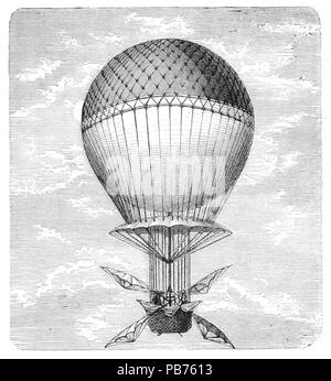 1867 wundervolle Ballonaufstiegen, 1870 - Blanchard's Ballon Stockfoto