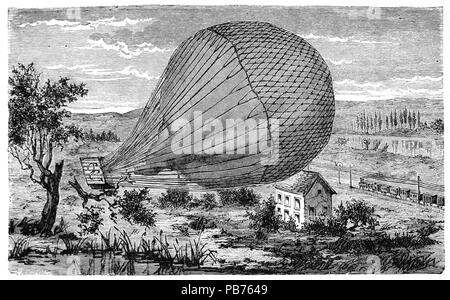 1867 wundervolle Ballonaufstiegen, 1870 - Das Wrack des Géant Stockfoto