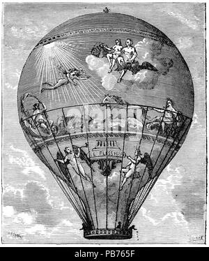 1867 wundervolle Ballonaufstiegen, 1870-Le Flesselles Stockfoto