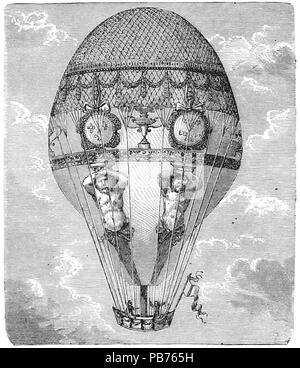 1867 wundervolle Ballonaufstiegen, 1870-bagnolet's Ballon Stockfoto