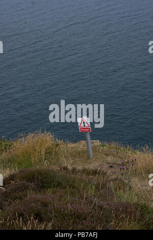 Gefahr von Klippen. Mull of Galloway. Dumfries und Galloway. Schottland. Stockfoto