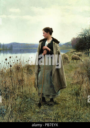 Knight, Daniel Ridgway - die Schäferin von Rolleboise Stockfoto