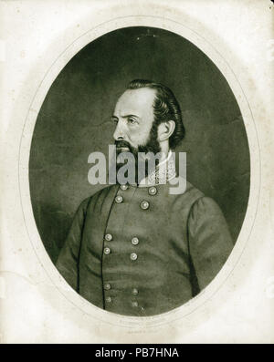 . Englisch: Büste Porträt eines Mannes in Uniform. Der TONEWALL JACKSON" (Abbildung unten). Titel: Stonewall Jackson, General (Verbündete). Zwischen 1861 und 1865 1577 Stonewall Jackson, General (Verbündete) Stockfoto