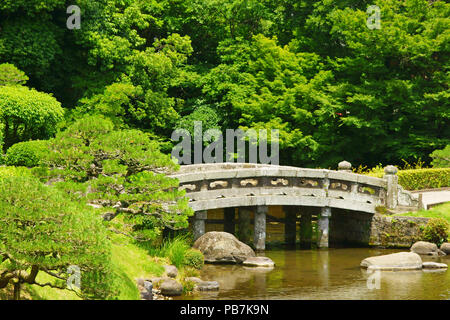 Suizenji Jojuen Garten im Frühjahr, Präfektur Kumamoto, Japan Stockfoto