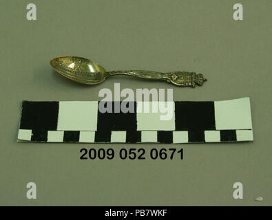 1536 Silber Demitasse Spoon von Mermod und Jaccard Mit Blick auf die US-Regierung Gebäude in der Schüssel Stockfoto