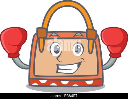 Boxing Handtasche Charakter Cartoon Stock Vektor