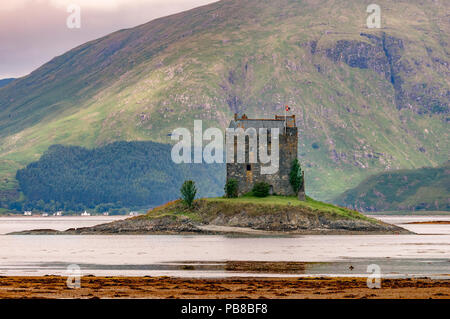 Port Appin Loch Linnhie. Argyll. Castle Stalker. Stockfoto