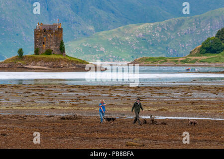 Port Appin Loch Linnhie. Argyll. Castle Stalker. Stockfoto