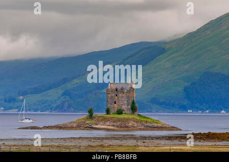 Port Appin Loch Linnhie. Argyll. Castle Stalker. Stockfoto