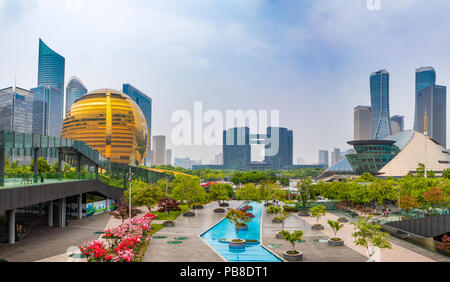China, Hangzhou, jianggan Bezirk, qianjiang neue Stadt Panorama Stockfoto