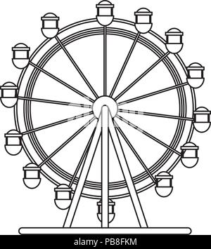 Riesenrad Symbol auf weißem Hintergrund, Vector Illustration Stock Vektor