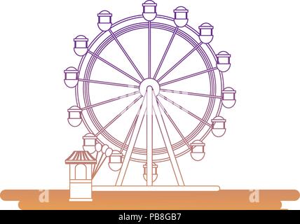 Riesenrad Symbol auf weißem Hintergrund, Vector Illustration Stock Vektor