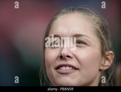 Nürnberg, Deutschland. 21. Juli 2018. Sieger Gina LUECKENKEMPER (LuÌckenkemper), TSV Bayer 04 Leverkusen, auf Platz 1, Finale 100 m der Frauen am 21.07.2018. Deutsche Leichtathletik Meisterschaften 2018, vom 20.07. - 22.07.2018 in Nürnberg/Deutschland. | Verwendung der weltweiten Kredit: dpa/Alamy leben Nachrichten Stockfoto