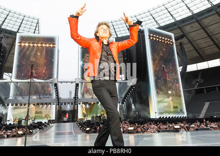 Berlin, Deutschland. 22. Juni, 2018. 19/der Rolling Stones, Mick Jagger live auf "Kein Filter"-Tour im Berliner Olympiastadion am 22.06.2018. Rock, Blues, Blues Rock, Rock Band Musik | Nutzung der weltweiten Kredit: dpa/Alamy leben Nachrichten Stockfoto