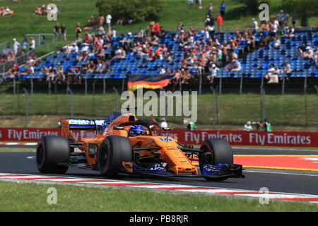 Hungaroring, Mogyorod, Ungarn. 27. Juli, 2018. Formel 1 Grand Prix von Ungarn, Freitag Freies Training; McLaren, Fernando Alonso Credit: Aktion plus Sport/Alamy leben Nachrichten Stockfoto