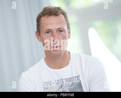 Berlin, Deutschland. 29. Juli, 2018. Reitsport/springen, Global Champions Tour: Rider Christian Ahlmann aus Deutschland. Quelle: Britta Pedersen/dpa-Zentralbild/dpa/Alamy leben Nachrichten Stockfoto