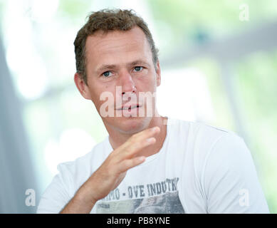 Berlin, Deutschland. 29. Juli, 2018. Reitsport/springen, Global Champions Tour: Rider Christian Ahlmann aus Deutschland. Quelle: Britta Pedersen/dpa-Zentralbild/dpa/Alamy leben Nachrichten Stockfoto