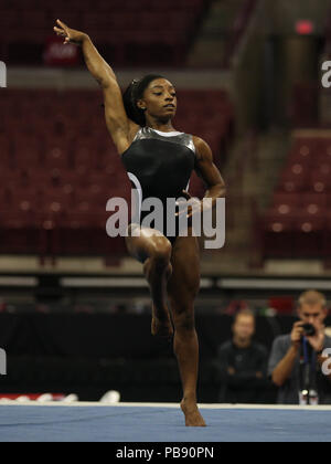 Hoffman Estates, IL, USA. 3 Mär, 2018. Gymnast konkurriert während der 2018 American Cup Gymnastik Meisterschaften, in Hoffman Estates, IL statt. Melissa J. Perenson/CSM/Alamy leben Nachrichten Stockfoto