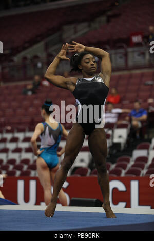 Hoffman Estates, IL, USA. 3 Mär, 2018. Gymnast konkurriert während der 2018 American Cup Gymnastik Meisterschaften, in Hoffman Estates, IL statt. Melissa J. Perenson/CSM/Alamy leben Nachrichten Stockfoto