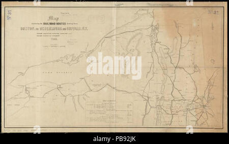 993 Karte ausstellenden die Rail Road Strecken führenden von Boston, zu Ogdensburg und Buffalo, New York, (10176729846) Stockfoto