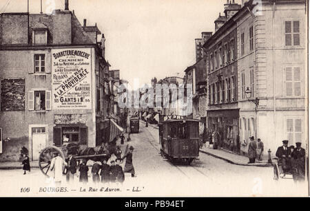 . Français: Carte postale Ancienne éditée par LL, n°106: Bourges - La Rue d'Auron. Vor 1914 929 LL 106 - bourges - La Rue d'Auron Stockfoto