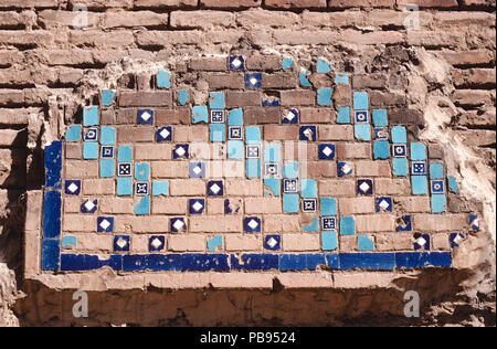 Detail der Kacheln, die Blaue Moschee, die Masjid-i Muzaffariya, Tabriz, Iran Stockfoto