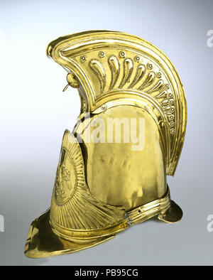 . Englisch: Dies ist eine von mehreren Stücken von Kriegsbeute aus Mexiko zurück gebracht von Oberst William S. Harney nach den mexikanischen Krieg. Der Helm wurde durch ein kavallerist in der mexikanischen Armee getragen wird und er kann einen Teil der angegebenen Uniform der Tulancingo Kürassiere. Titel: Mexikanische kavallerist's Helm. ca. 1847 1021 Mexikanische Reiterkrieger der Helm Stockfoto