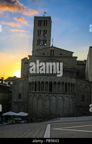 Die Kirche von Santa Maria della Pieve in Arezzo, Toskana, Italien Stockfoto