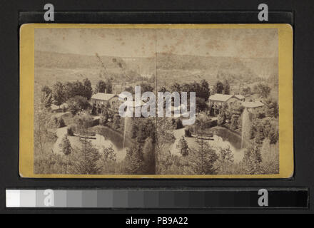 1625 Das Land Sitz der Wm. S. Letchworth - Horse Shoe Fall und Portage Brücke in der Ferne, Portage, N.Y (Nypl b 11707987-G91F 132 100 ZF) Stockfoto