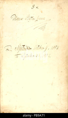 1730 Thomas Butler Gunn Tagebücher - Band 2, Seite 3, (1851) Stockfoto