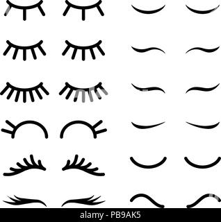 Satz menschliche Wimpern Zeile für Symbole. Sammlung für Character Design Stock Vektor