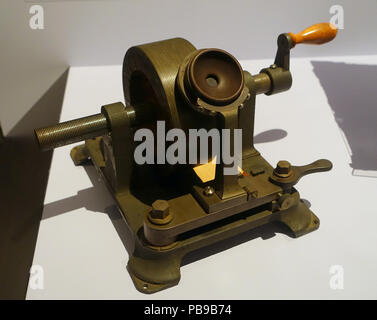 727 Graphophone mit Wachs Aufnahme von Alexander Melville Bell, Alexander Graham Bell, hinterlegt im Oktober 1881 - Nationales Museum der Amerikanischen Geschichte - DSC00104 Stockfoto