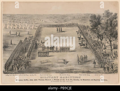 1044 militärische Ausführung von James Griffin, alias John Thomas Barnett, ein eigenes des 11 Pa. Kavallerie, für Desertion und Wegelagerei, in Portsmouth, Virginia, Sept. 17., 1863 LCCN 2003664957 Stockfoto