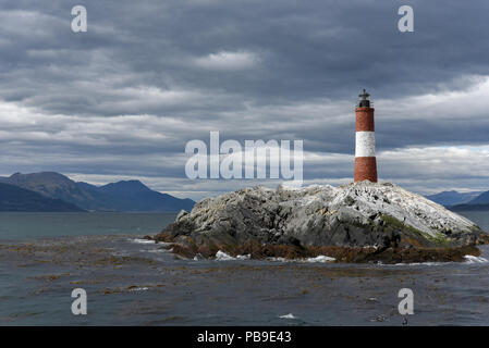 Faro les Éclaireurs Leuchtturm bei Ushuaia in den Beagle Kanal, Feuerland, Argentinien Stockfoto