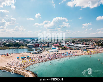 Luftaufnahme von turda Beach Resort in Rumänien am Schwarzen Meer Stockfoto