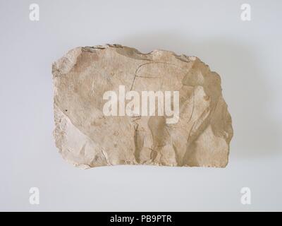 Ostrakon Darstellung eines Mannes Kopf. Abmessungen: H 12 cm (4 3/4 in.); W. 18 cm (7 1/16 in.). Datum: Ca. 1479-1458 v. Chr.. Museum: Metropolitan Museum of Art, New York, USA. Stockfoto