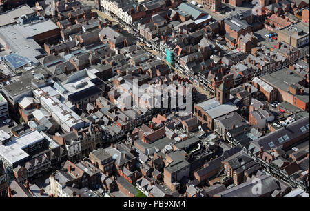 Luftaufnahme von Bridge Street im Stadtzentrum von Chester Stockfoto