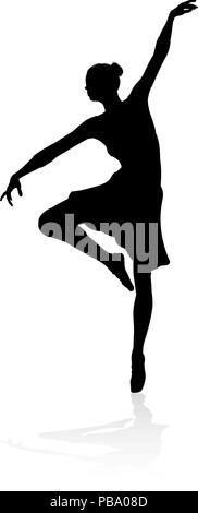 Tanzen Ballett Tänzerin Silhouette Stock Vektor