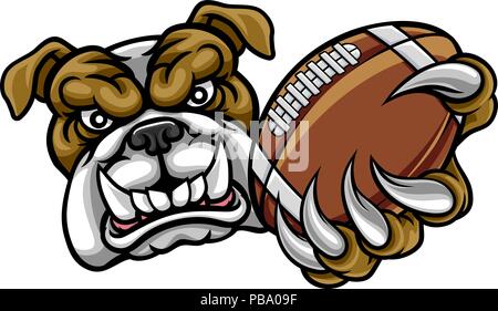 Bulldogge American Football Maskottchen Stock Vektor