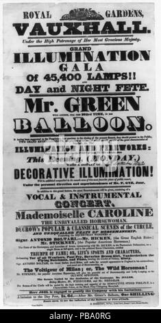 1274 Royal Gardens, Vauxhall... grand Beleuchtung Gala von 45.400 Lampen!! Und Tag und Nacht Fete. Herr Grün wird wieder aufsteigen, für die 283 Zeit, in seinem Ballon LCCN 2002724903 Stockfoto