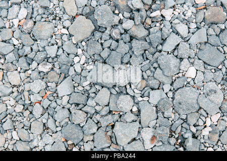 Grau Schotter Rock Road Textur muster für Natur Hintergrund Stockfoto