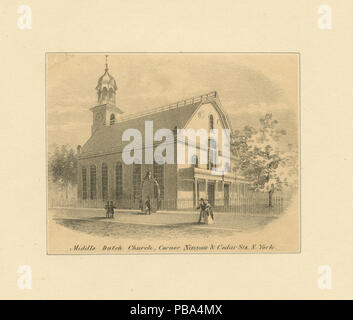 1043 Nahen niederländischen Kirche, Ecke Nassau & Amp; Zeder Sts. New York (Nypl b 13512824-422048) Stockfoto